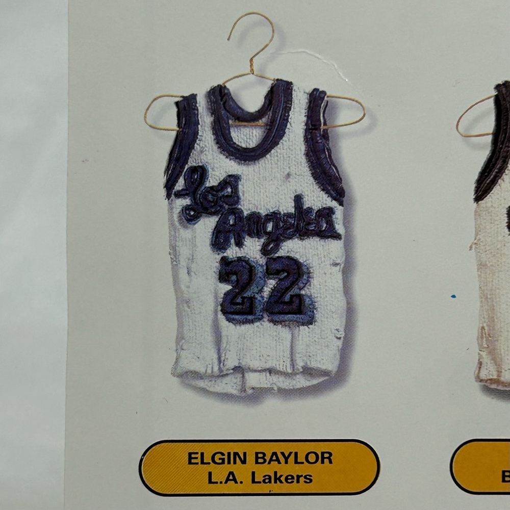 Vintage 90s Elgin Baylor Los Angeles Lakers NBA Locker Room Star Hangers Jersey